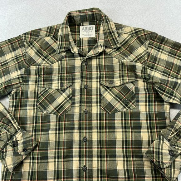 Ariat Button Up Shirt Small Men's Retro Fit Western Wear Long Sleeve - Picture 2 of 11